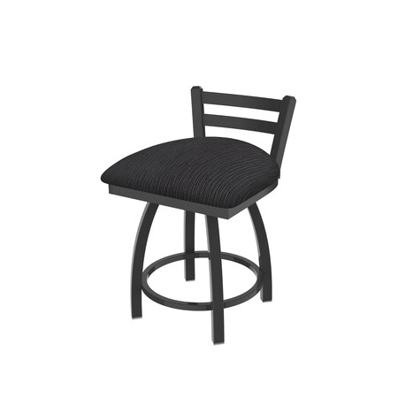 Holland Bar Stool Co 18" Low Back Swivel Vanity Stool, Pewter Finish, Graph Anchor Seat 41118PW014